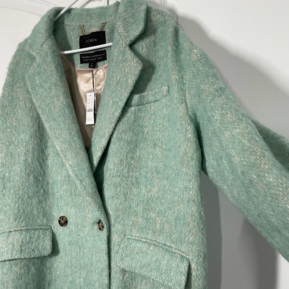 J Crew Relaxed Top Coat in Italian Brushed Wool in Wintermint size M - Picture 9 of 14